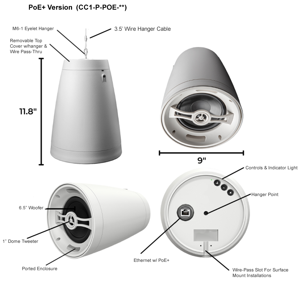 CC1-P Active Pendant Speaker | Sonos Built-in