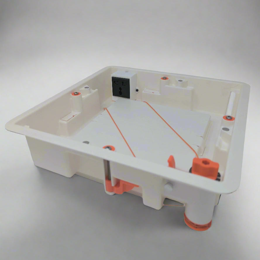 Showing optional outlet for recessed wifi enclosure