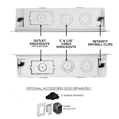 ENP17 Indoor 17" Media Device 'Behind-TV' In-Wall Enclosure